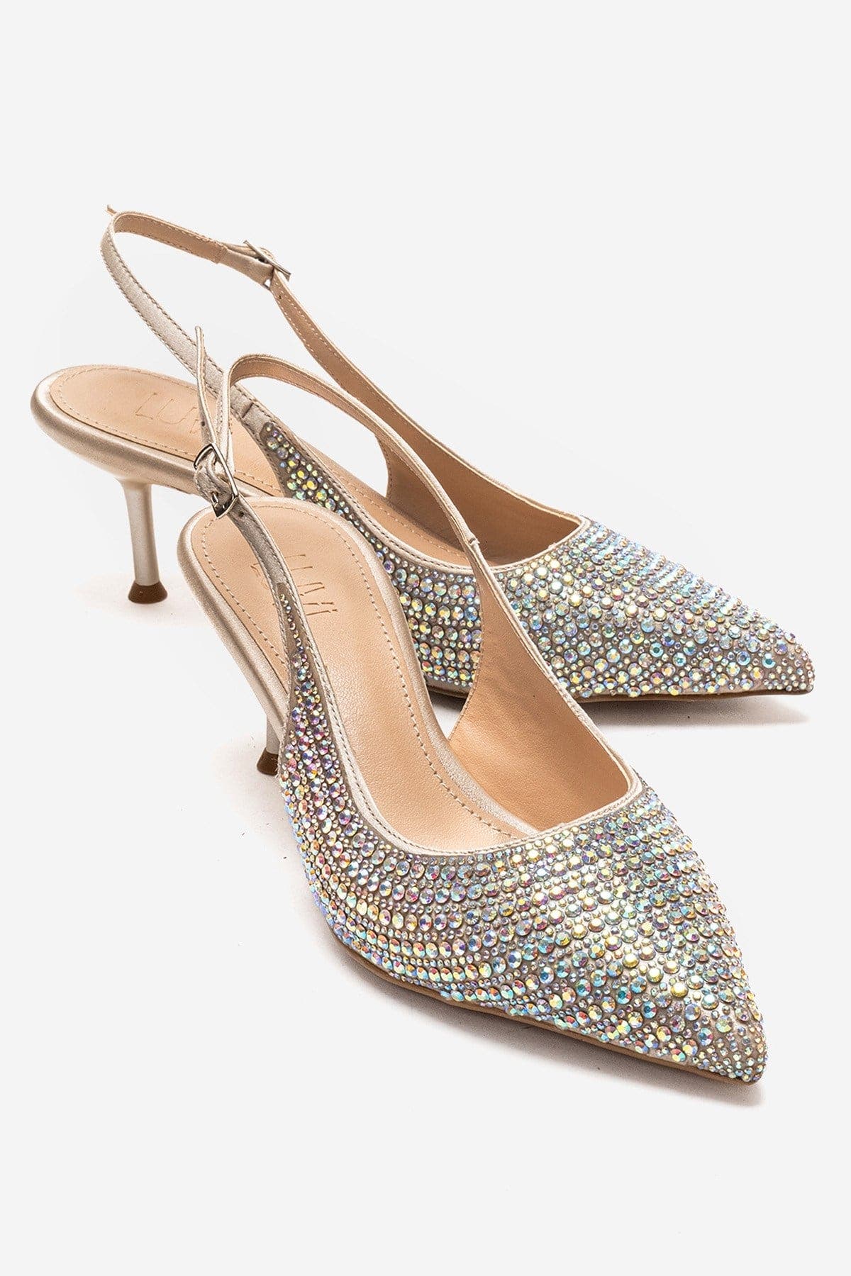 Prologue Shoes Yasmina Embellished Stiletto Pump, Main, color, Nude