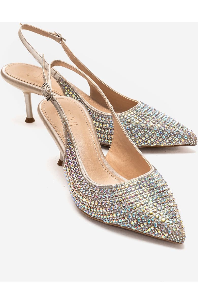 Prologue Shoes Yasmina Embellished Stiletto Pump, Main, color, Nude