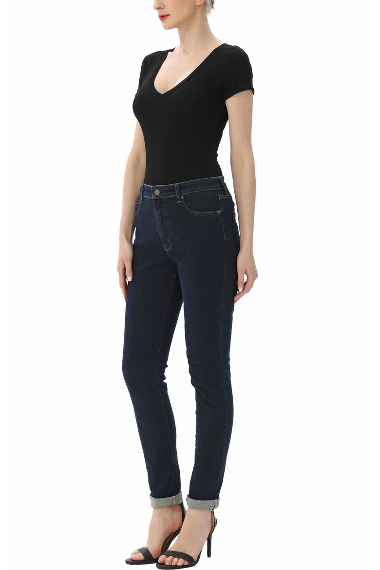 Women's V-Neck Basic Bodysuit, Alternate, color, Black
