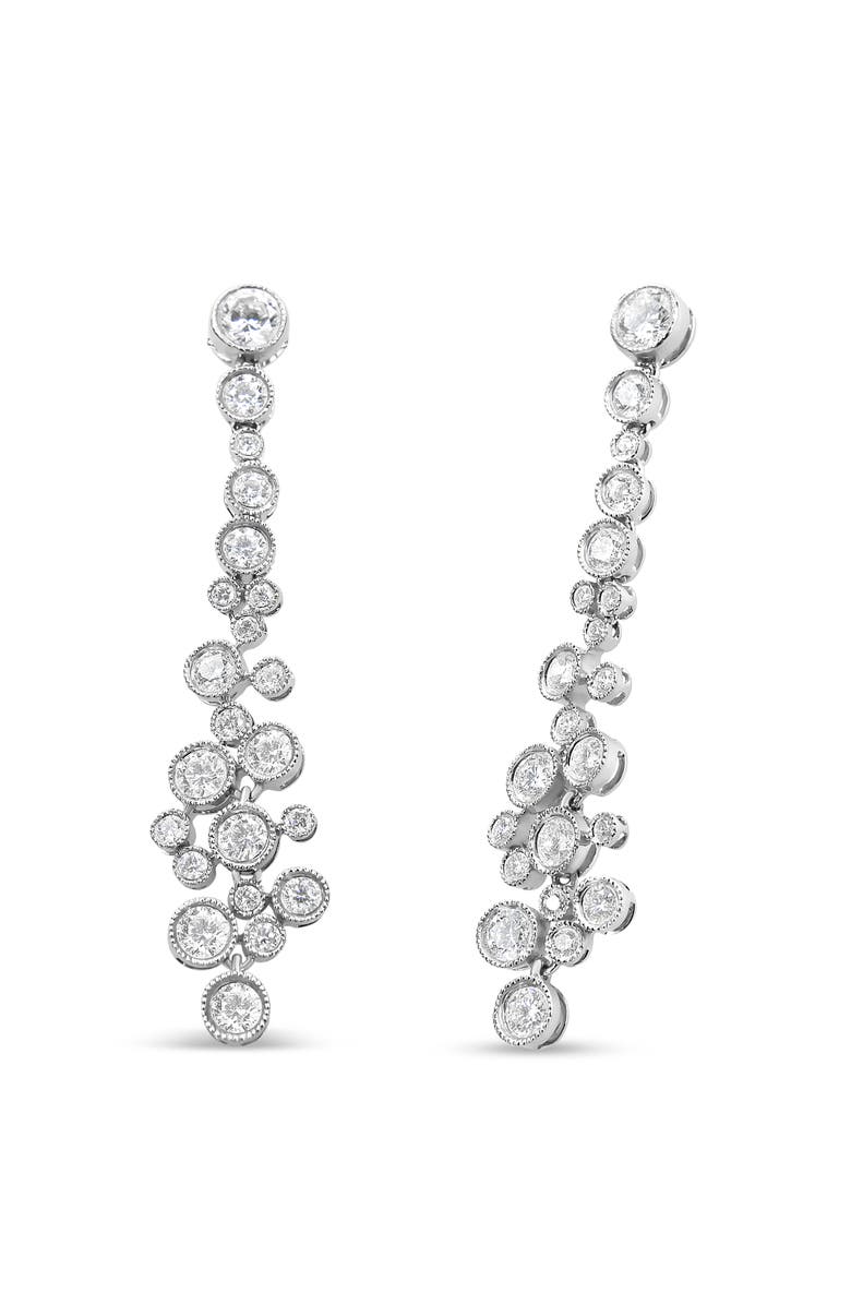 Haus of Brilliance 18K White Gold 3.15 Cttw Round Diamond Waterfall Drop Dangle Stud Earrings, Main, color, White