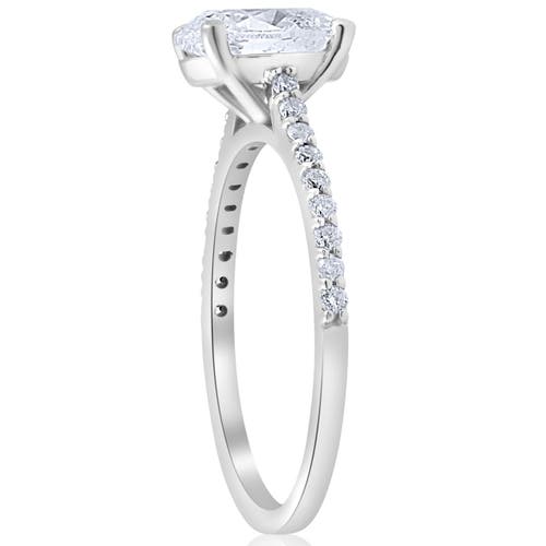 Bliss Diamond 1.20ct Oval Diamond Engagement Ring With Side Stones 14k Gold Lab Grown In 14k White Gold