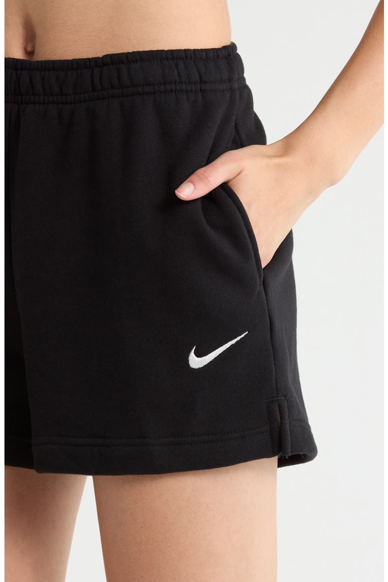 Sportswear Mid Rise Fleece Shorts, Alternate, color, 010 BLACK/SAIL
