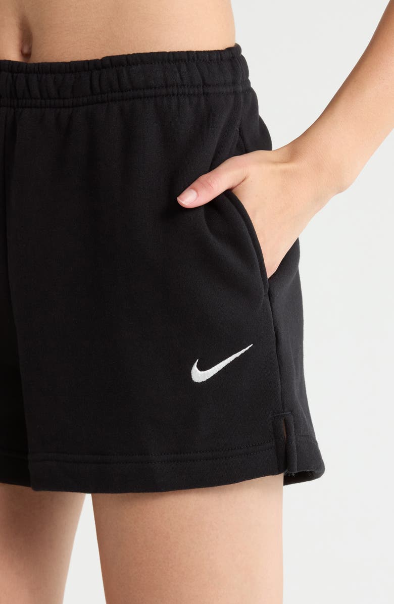 Nike Sportswear Mid Rise Fleece Shorts, Alternate, color, 010 Black/Sail