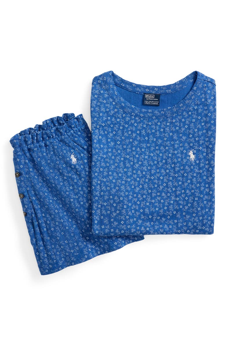 Polo Ralph Lauren Logo Detail Cotton Short Pajamas, Alternate, color, Midnight Ditsy