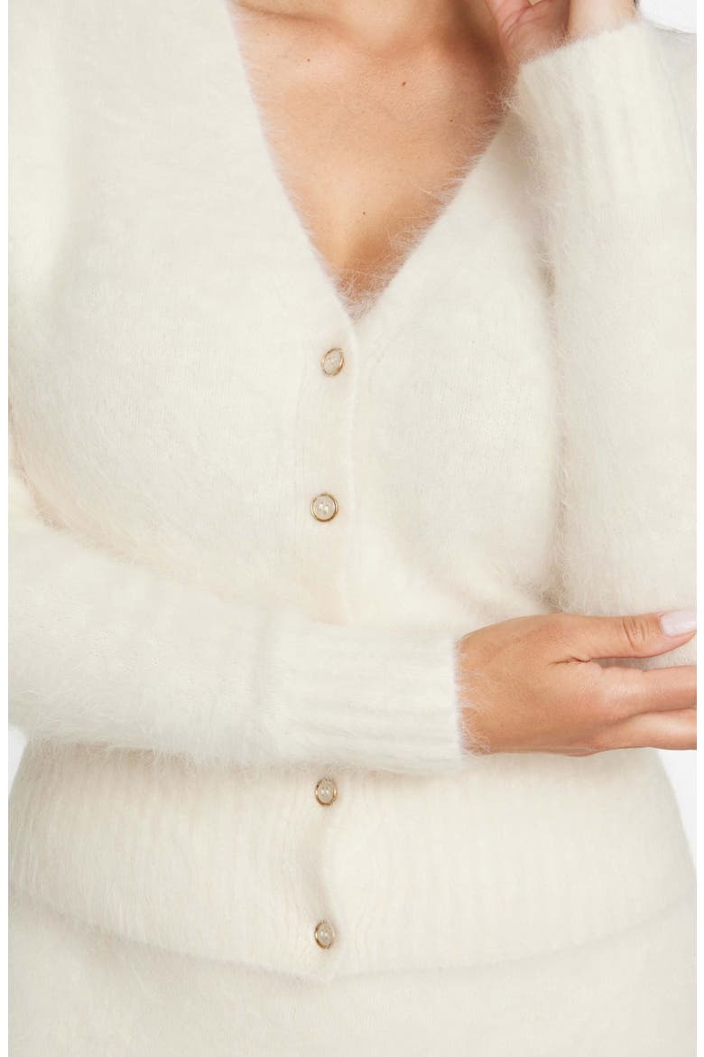 Agnes Fuzzy Alpaca Blend Cardigan, Alternate, color, OPEN BEIGE