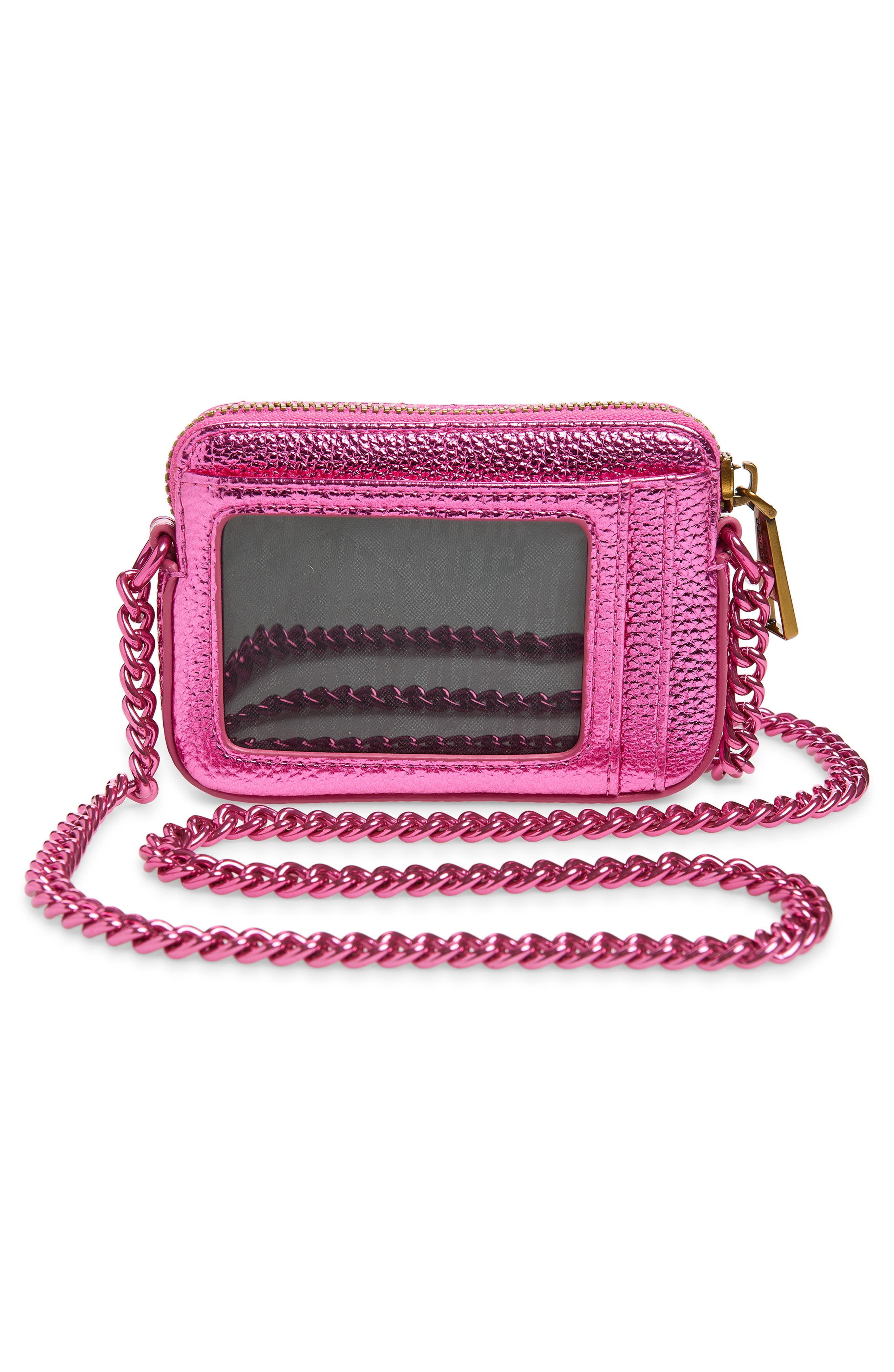 Kurt Geiger London Micro Kensington Drench Metallic Faux Leather Camera Bag, Alternate, color, Pink
