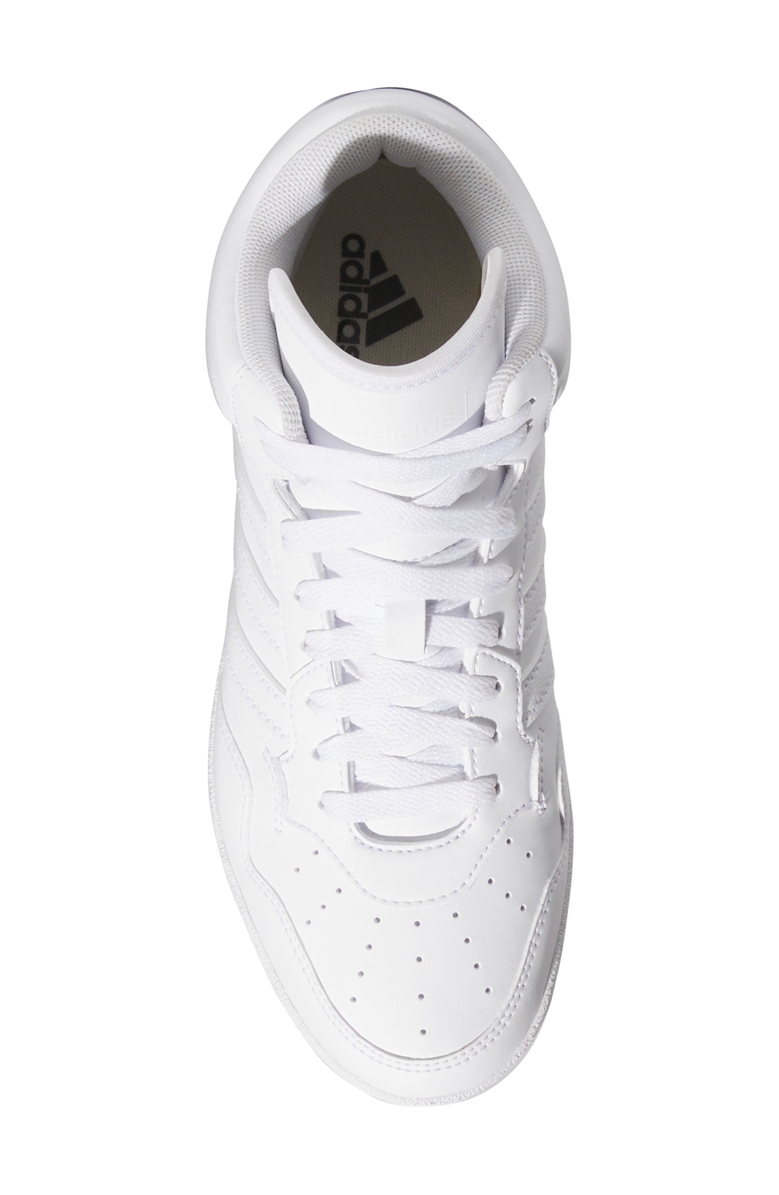 adidas Hoops 4.0 Mid Sportswear Basketball Sneaker, Alternate, color, White/ White/ Black