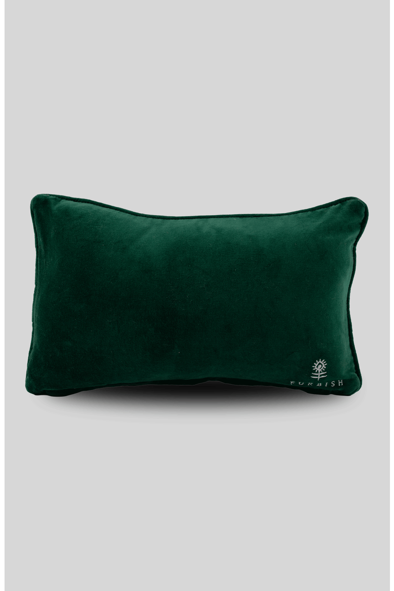 Pumpkin To Talk About Needlepoint Pillow, Alternate, color, Dark Green