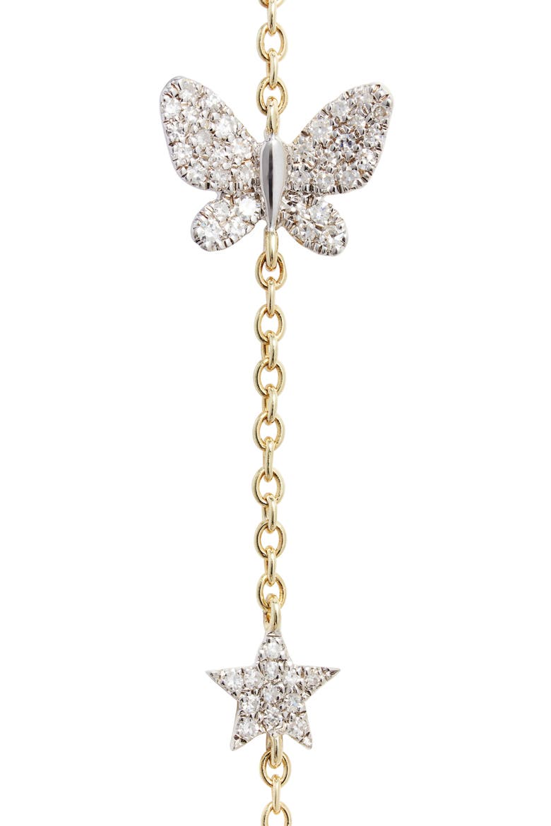 Butterfly Diamond Drop Earrings, Alternate, color, YELLOW GOLD