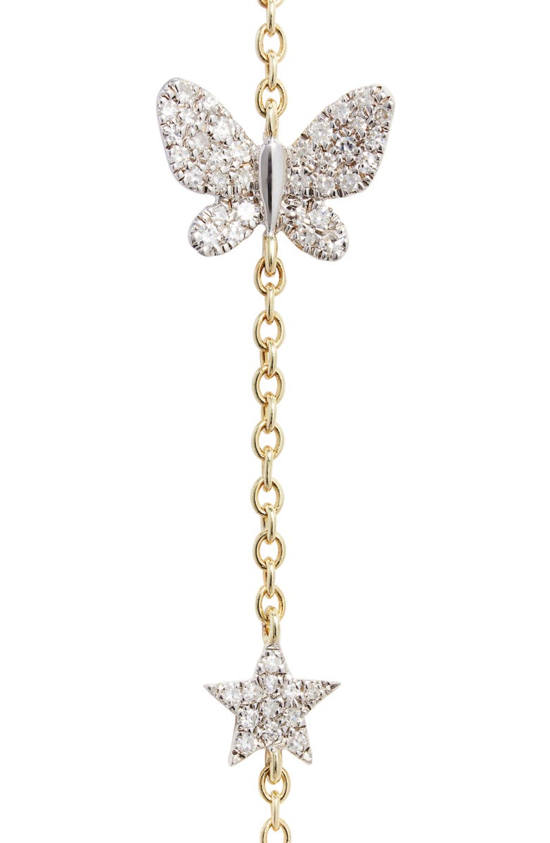 Meira T Butterfly Diamond Drop Earrings, Alternate, color, Yellow Gold