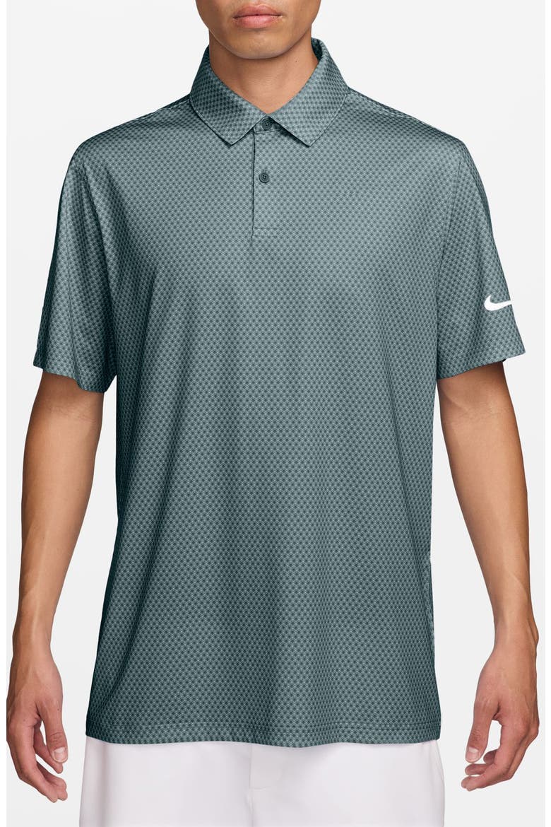 Victory Floral Print Dri-FIT Golf Polo, Main, color, MALACHITE/ COLLEGE NAVY