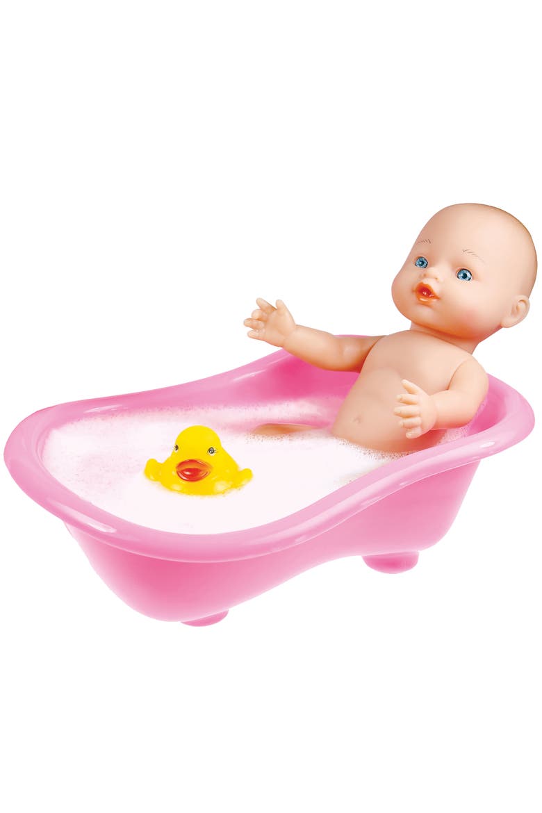 11 Inch Baby Doll & Bathtub Set, Pink, Water Safe Hard Body, Accessories, Alternate, color, Multicolored