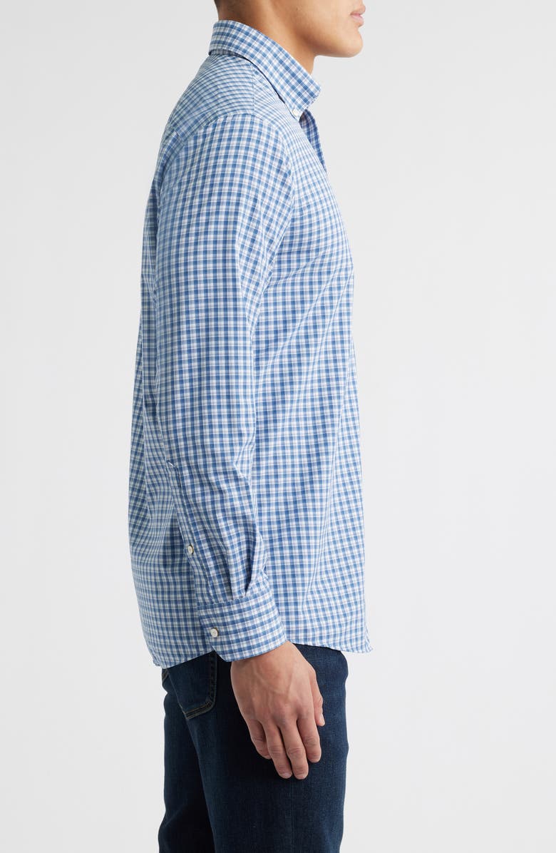 Peter Millar Crown Crafted Davis Performance Poplin Button-Down Shirt, Alternate, color, Ocean Blue