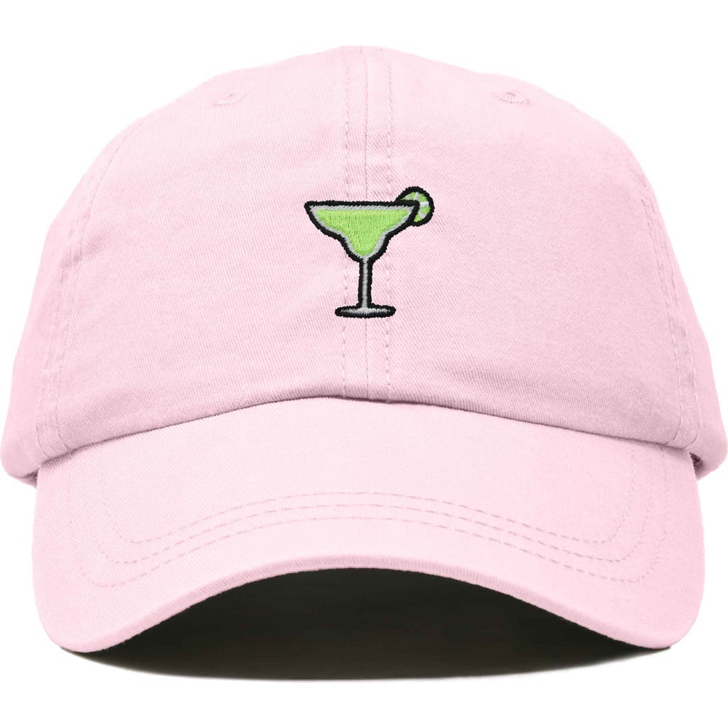 Dalix Margarita Embroidered Dad Hat In Washed Pink