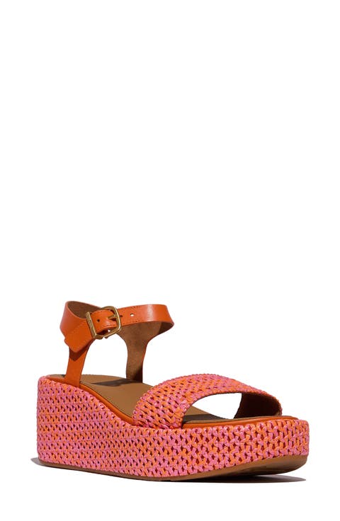 PlatFForms Woven Ankle Strap Wedge Sandal (Women)