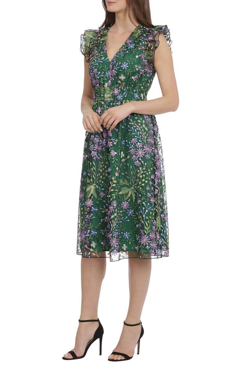 Maggy London Floral Embroidered Tulle Dress | Nordstromrack