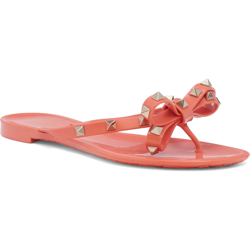Valentino Garavani Rockstud Jelly Flip Flop In Orange