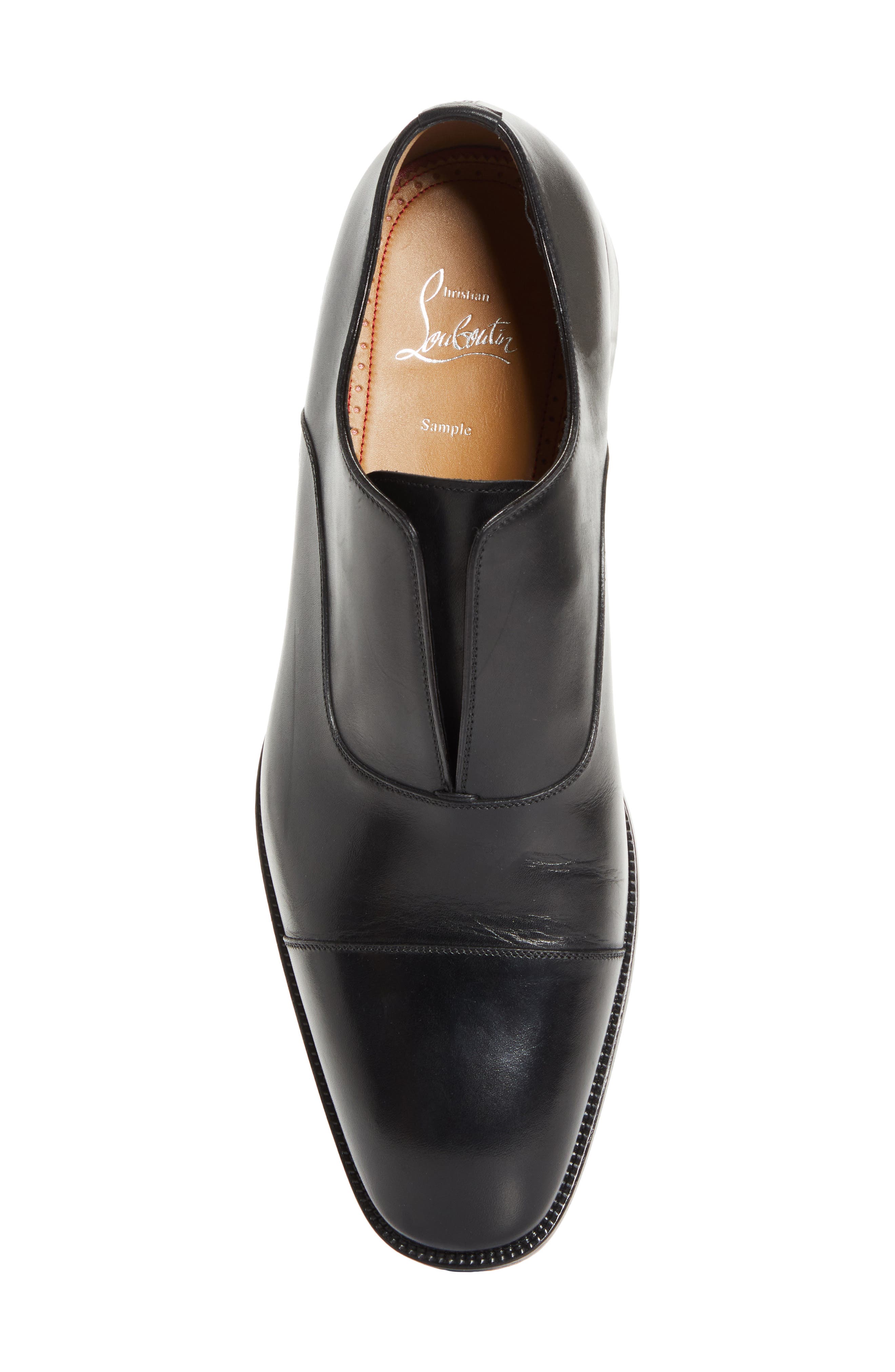 Christian Louboutin Alpha Cap Toe Slip-On, Alternate, color, Black