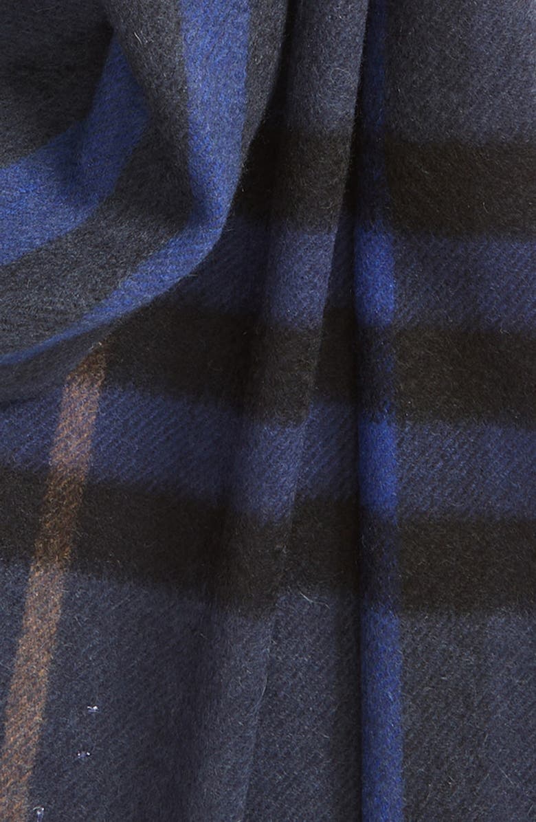 Burberry Giant Check Cashmere Fringe Scarf, Alternate, color,