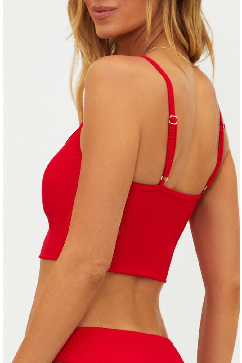 Elara Rib Bikini Top, Alternate, color, RED