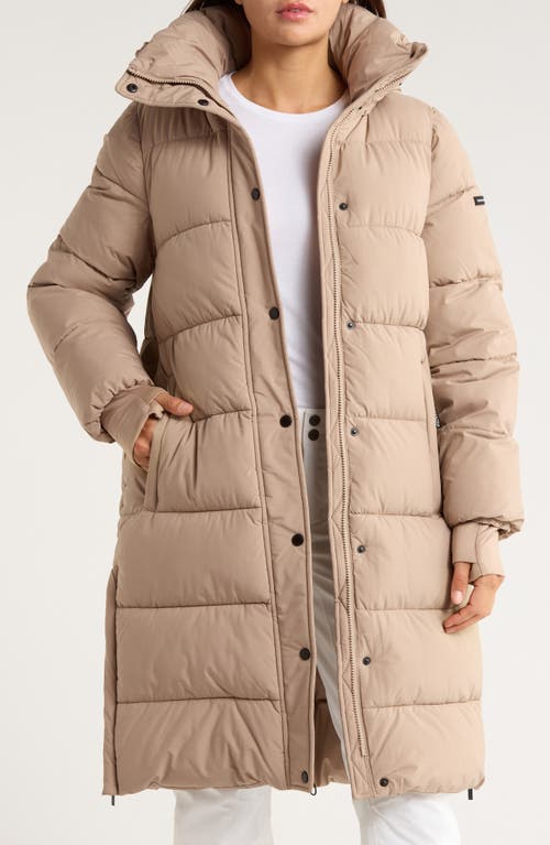 Bcbgeneration Pillow 3/4 Hooded Longline Puffer Coat In Multi