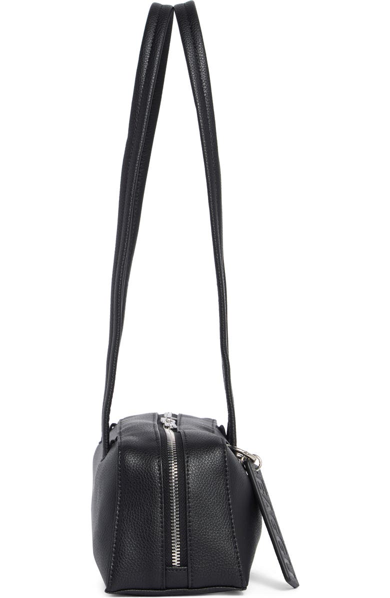 Baggu Small Recycled Leather Bowler Shoulder Bag, Alternate, color, Black