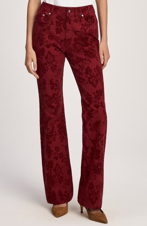 Stevie Paisley Flocked Straight Leg Jeans