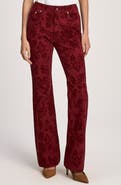 Cinq à Sept Stevie Paisley Flocked Straight Leg Jeans