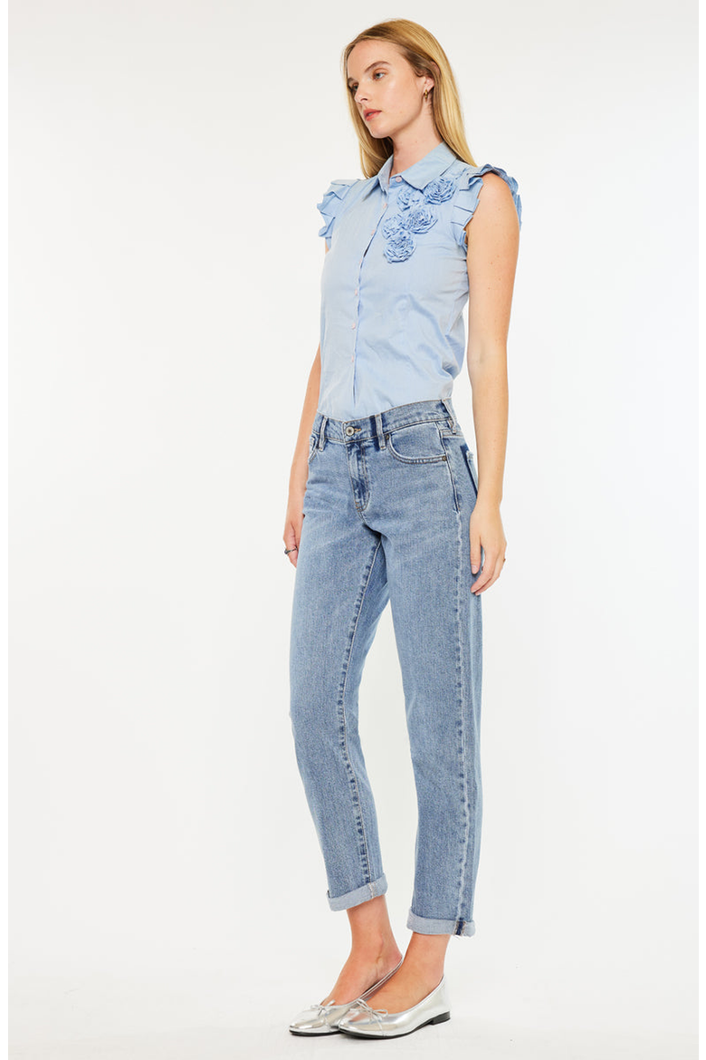 Lindsey Mid Rise Slim Boyfriend Jeans, Alternate, color, Medium Wash