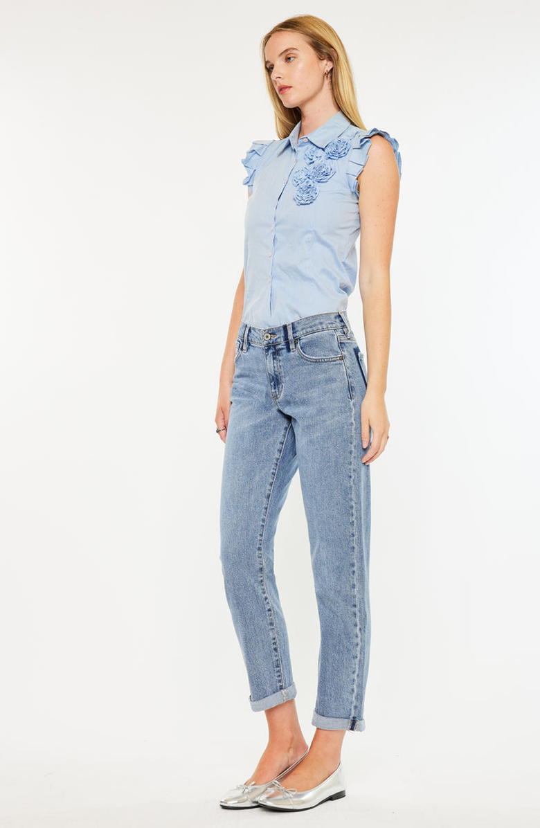 KanCan Lindsey Mid Rise Slim Boyfriend Jeans, Alternate, color, Medium Wash