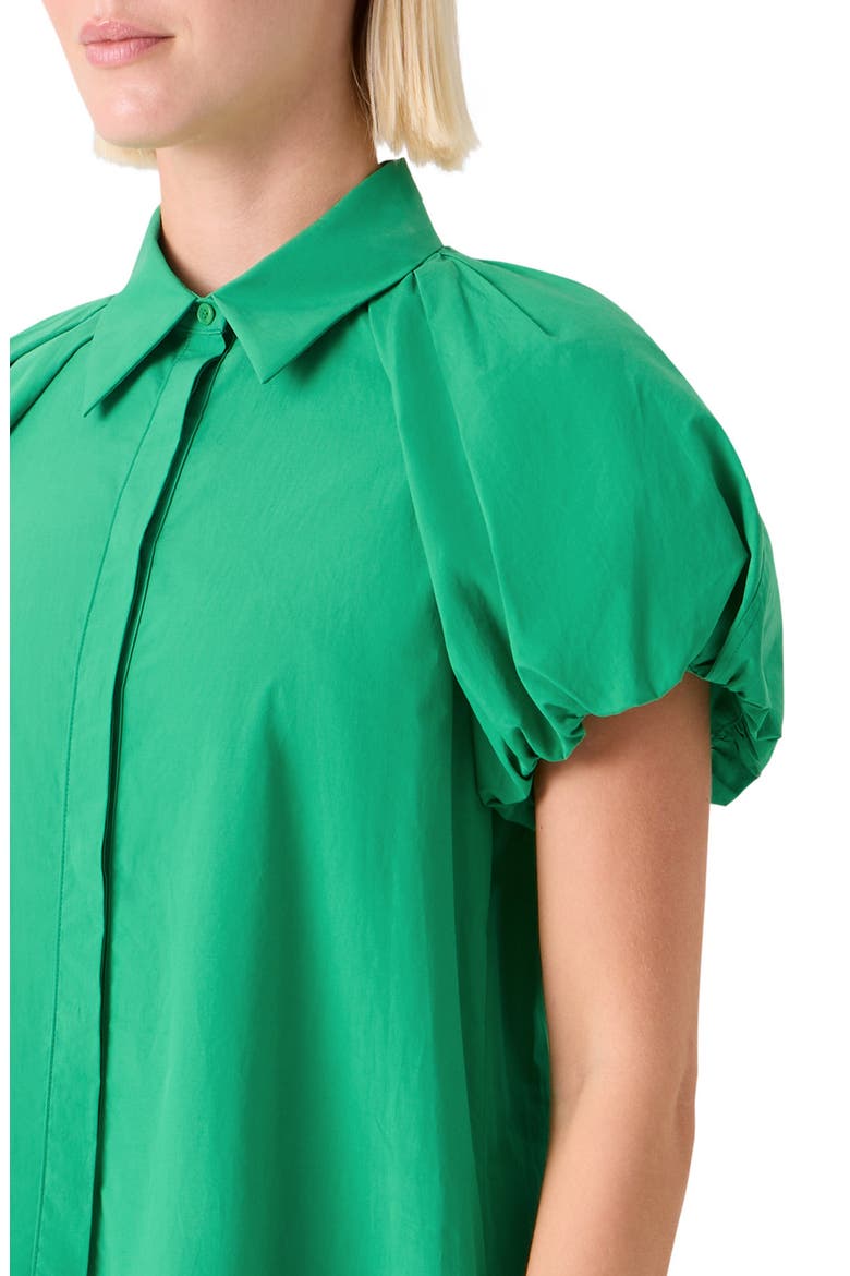 Puff Sleeve Cotton Tiered Dress, Alternate, color, GREEN