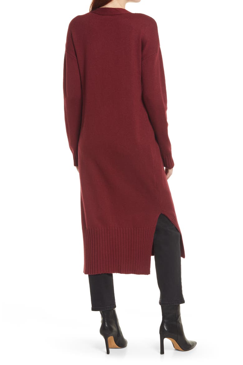 Long Cardigan, Alternate, color, EARTH RED