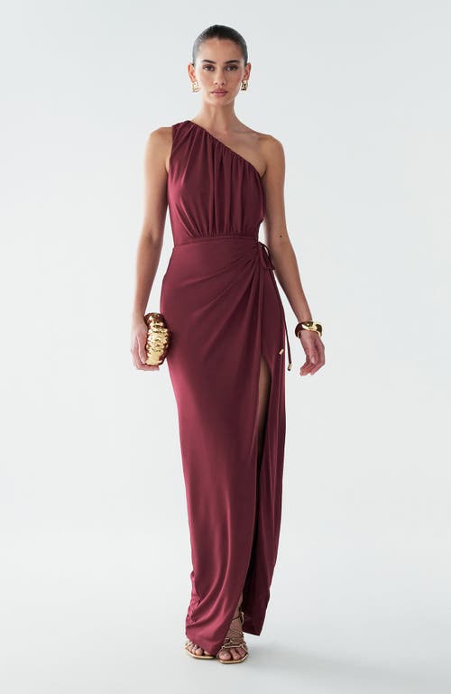 Bwldr Avenly Maxi Dress In Burgundy