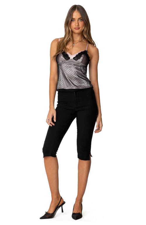 Shop Edikted Janie Layered Polka Dot Mesh Camisole In Black