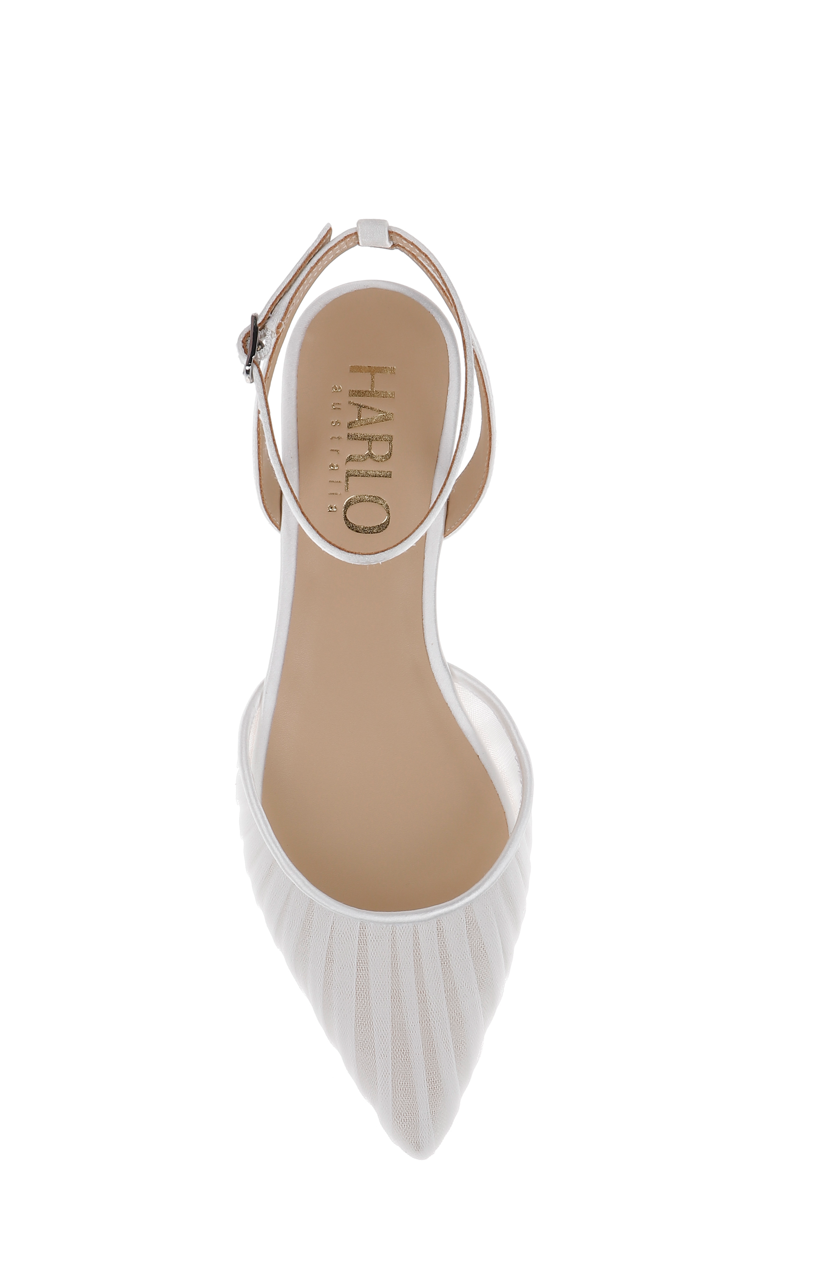 Chanel Tulle - Soft Pleated Tulle Bridal Flats, Alternate, color, Soft White Satin