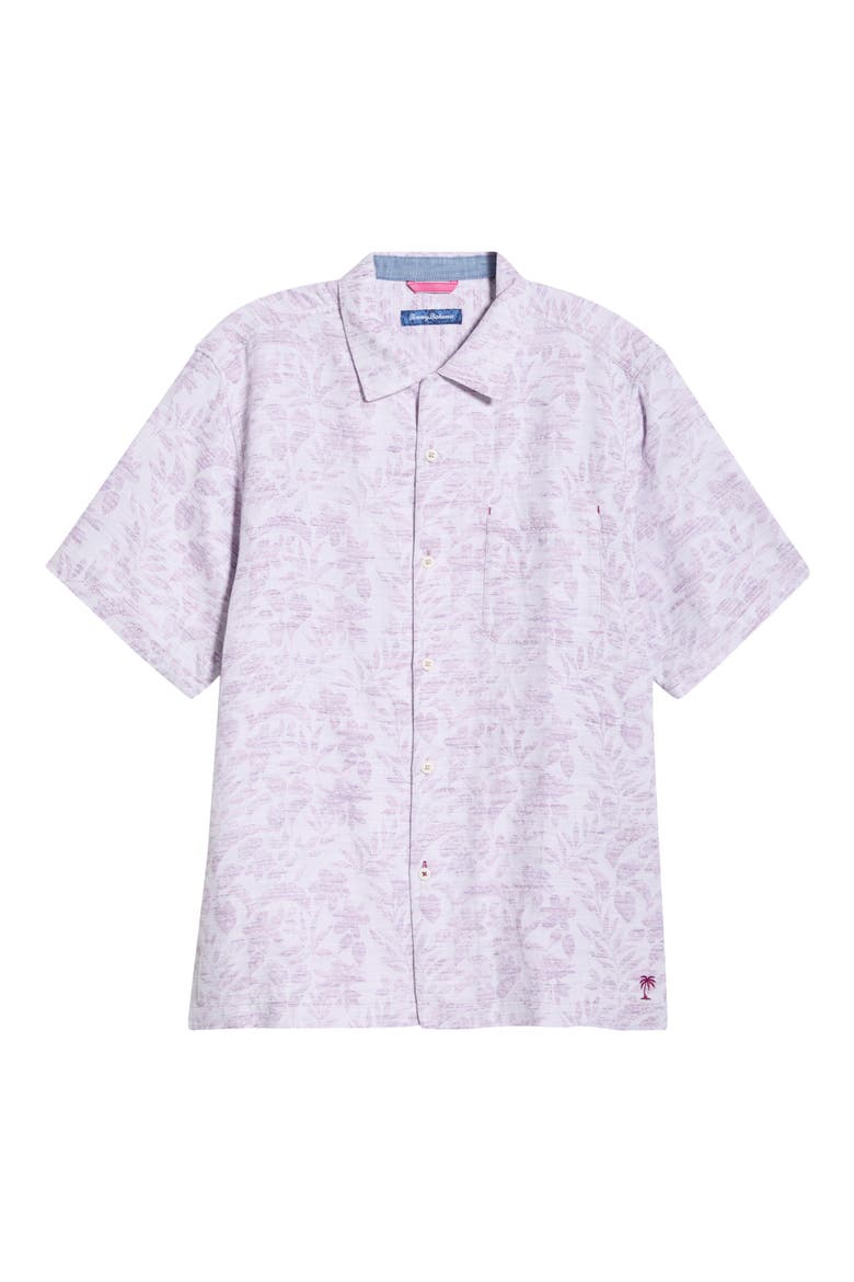 Torres Gardens Floral Jacquard Short Sleeve Button-Up Shirt, Alternate, color, WILD ASTER