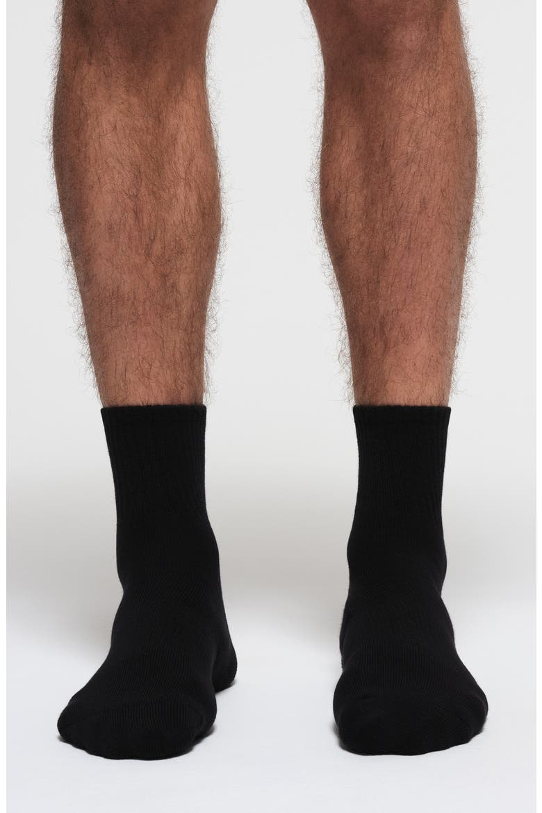 3-Pack Quarter Crew Socks, Alternate, color, ONYX