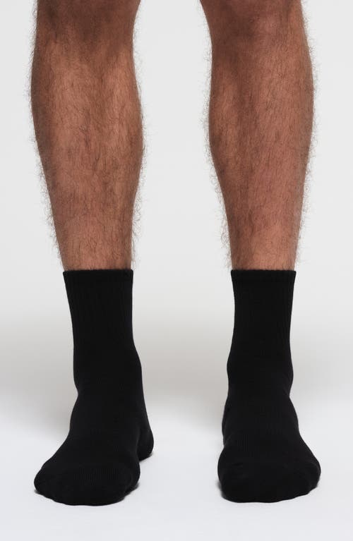Skims 3-pack Quarter Crew Socks In Onyx