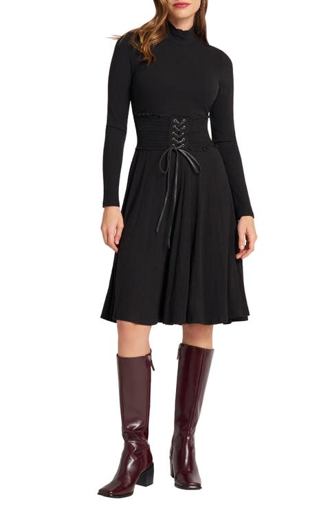 Mock Neck Long Sleeve Dress