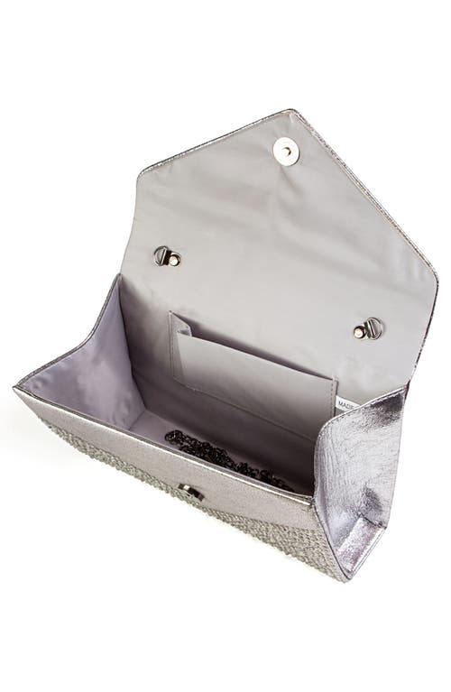 Lady Couture Rhinestone Envelope Clutch In Pewter