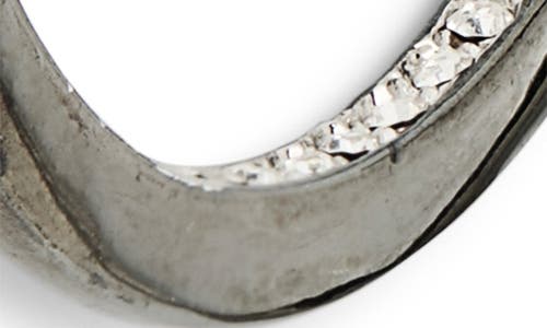 Kenneth Jay Lane Crystal Inlay Hoop Earrings In Gray
