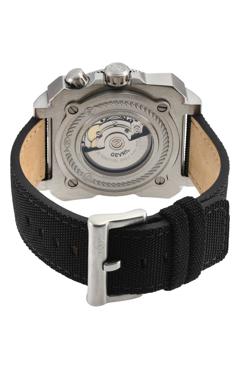 GV2 XO Submarine Canvas Strap Watch, 44mm, Alternate, color,