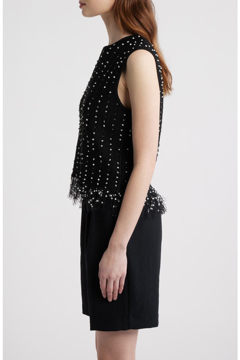 James Fringe Hem Sweater Tank, Alternate, color, BLACK
