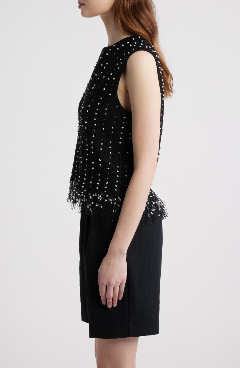 rag & bone James Fringe Hem Sweater Tank, Alternate, color, Black