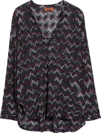 ミッソーニ　トップス Missoni Chevron Stripe Metallic Knit Top | Nordstrom
