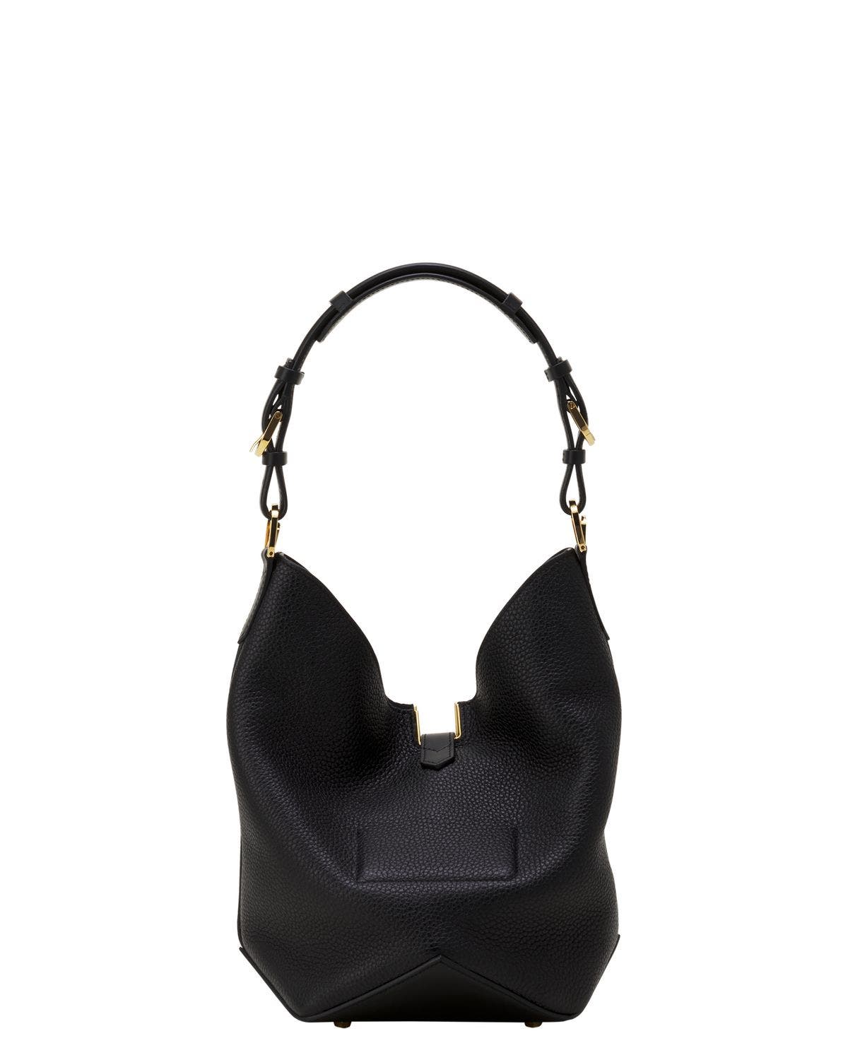 Lanvin Catch By Lanvin Medium Leather Bucket Bag, Alternate, color, Black
