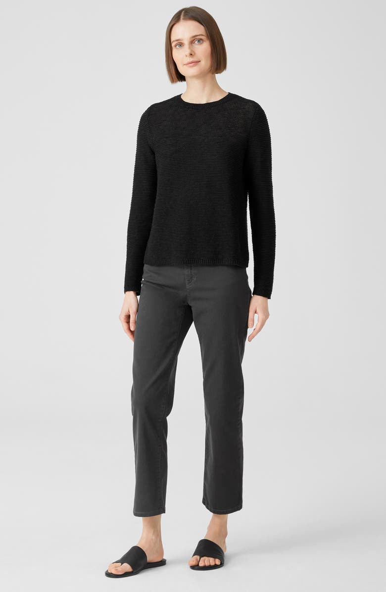 Eileen Fisher Textured Crewneck Organic Linen & Cotton Sweater, Alternate, color,