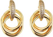 Panacea Intertwined Ring Pavé Drop Earrings