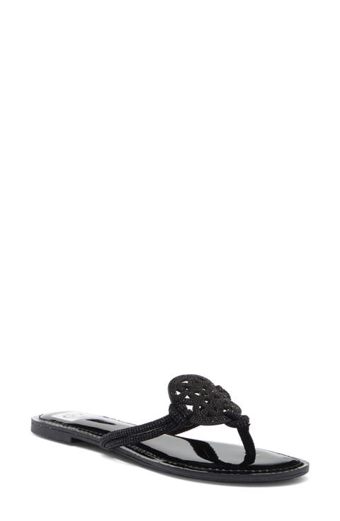 Gotie Rhinestone Strap Slide Sandal (Women)