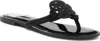 Gotie Rhinestone Strap Slide Sandal